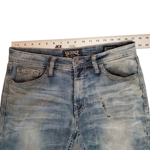 Salvage (Buckle) Havoc 32R (Meas 34x33.5 10" Rise) Slim Straight Med Jeans A4 - Picture 3 of 10